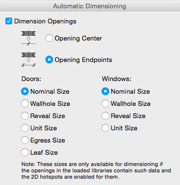 Nominal sizes – Automatic dimensioning | GRAPHISOFT GDL Center